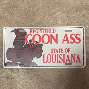 Louisiana Novelty License Plate - Red and White